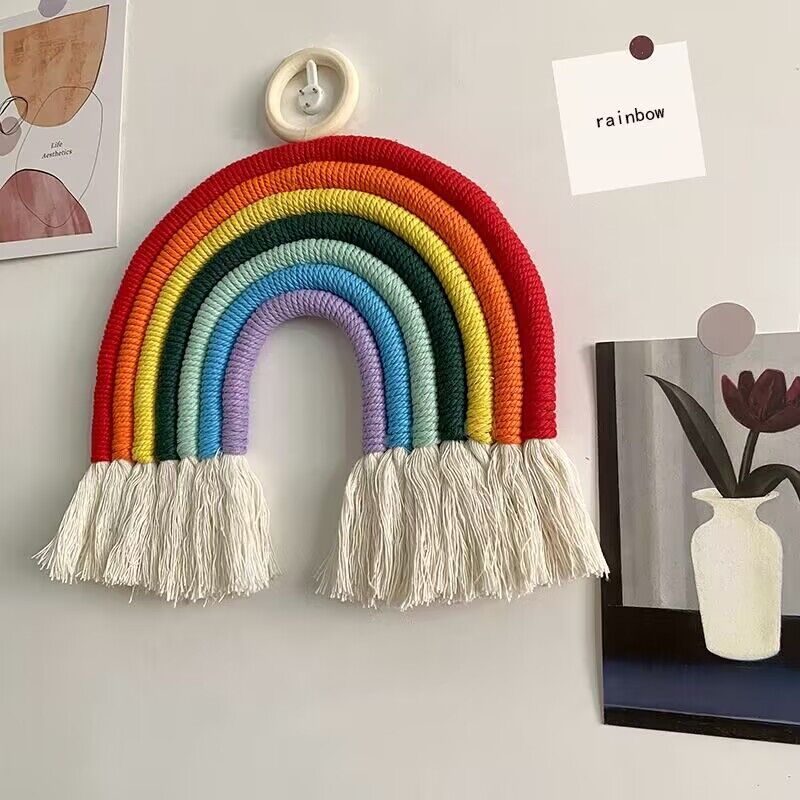 LGBT rainbow handmade cotton rope woven hanging decoration wall decoration home pendant