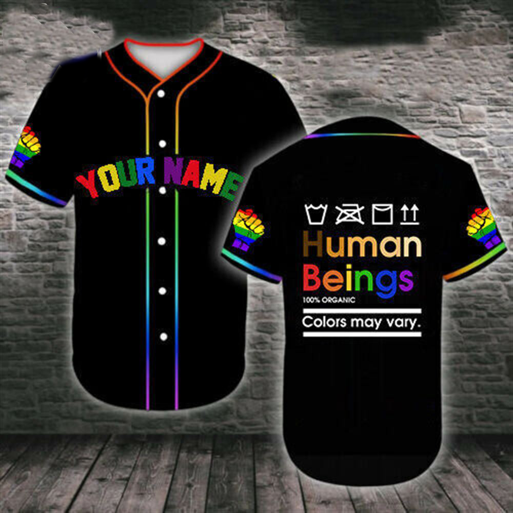Lgbt Pride Baseball Jersey Rainbow Flag Custom Jersey