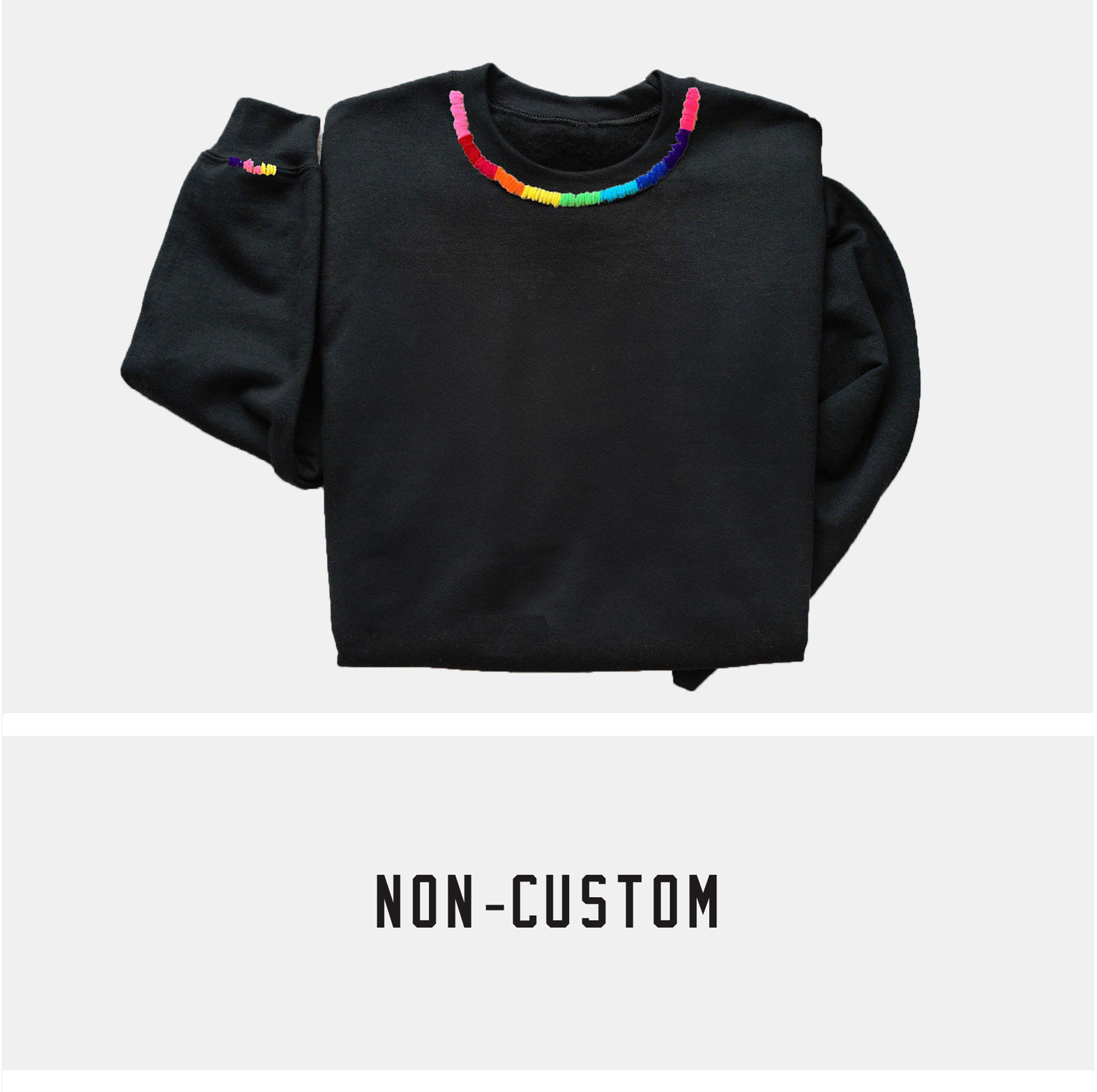 Adult hand embroidered rainbow collar sweatshirt hotsell