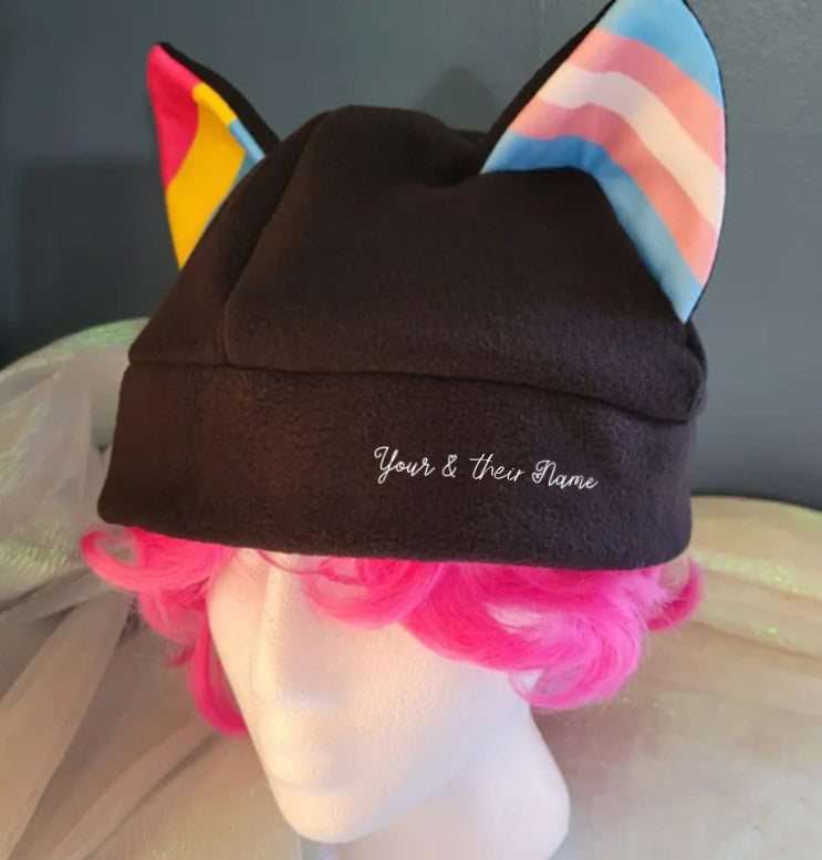 Full-size Mix and Match Cat Ear Fleece Pride Hat - More Flags In Listing