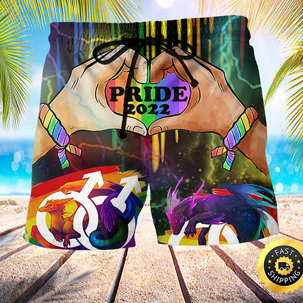 LGBT Pride Style Summer Beach Shorts