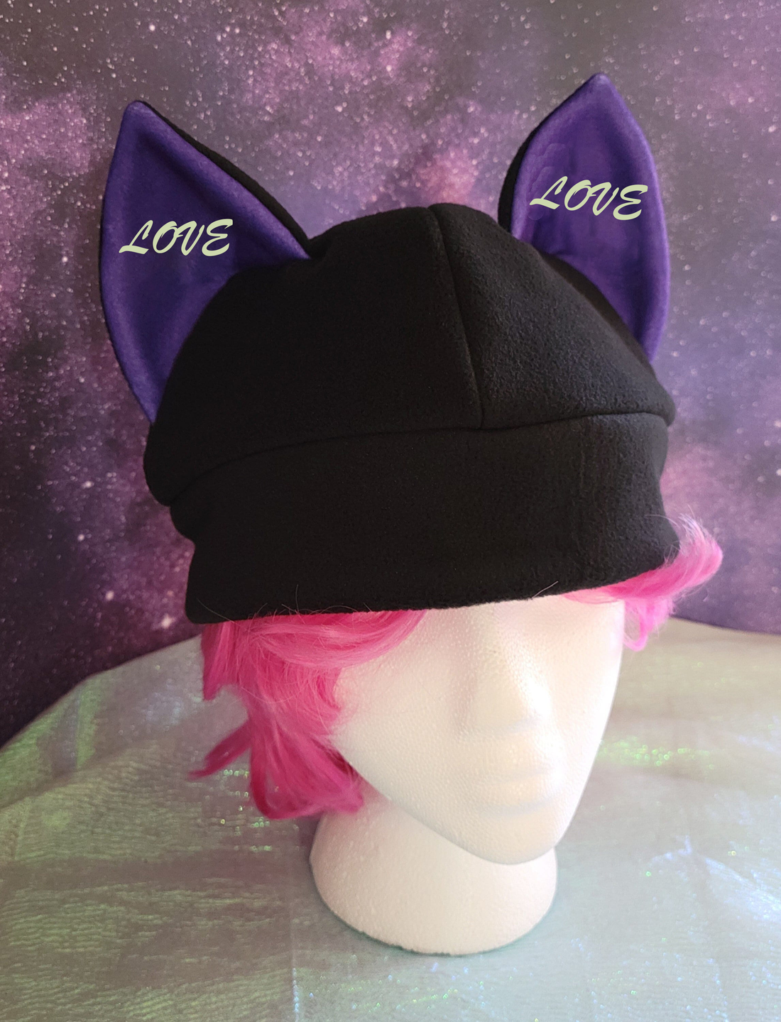 CUSTOM Printed Cat Ear Fleece Hat