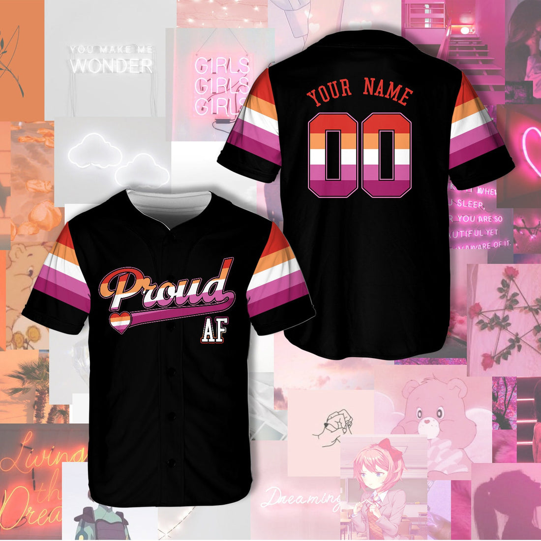 Lesbian Matching Jersey Game Day Outfit For LGBT Community Baseball Fan Player