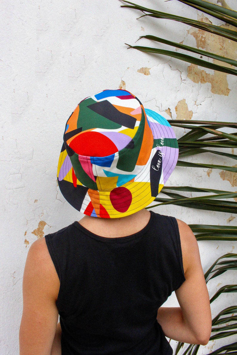 Uniquely designed, handmade reversible bucket hat. Unisex hat. Handmade colorful reversible bucket hat. Summer hat