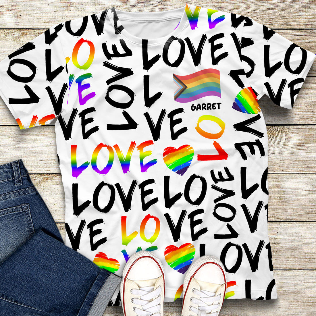 Love is Love - Personalized LGBT Support All Over Shirt