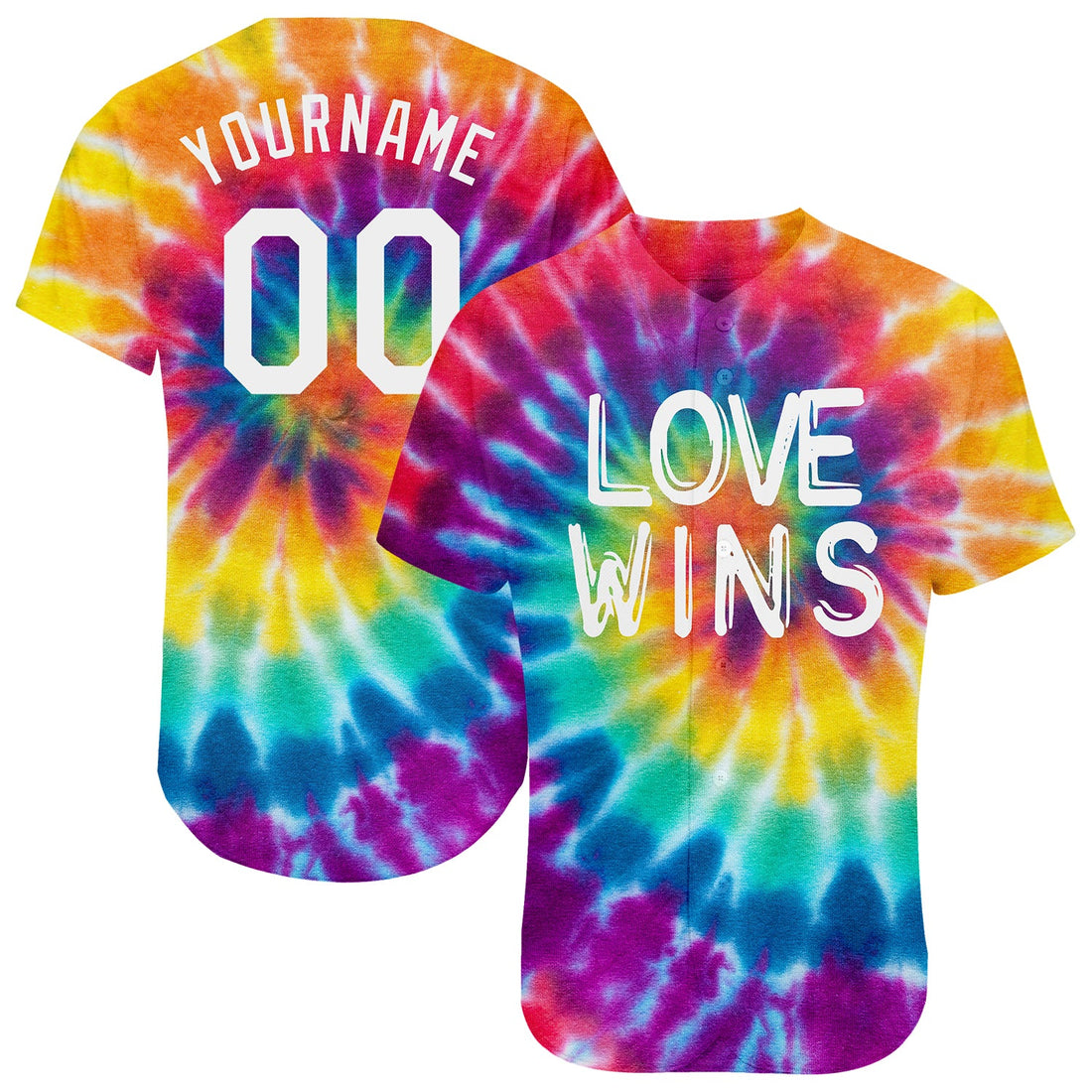 Custom LGBT Rainbow For Pride Love Wins Baseball Jersey