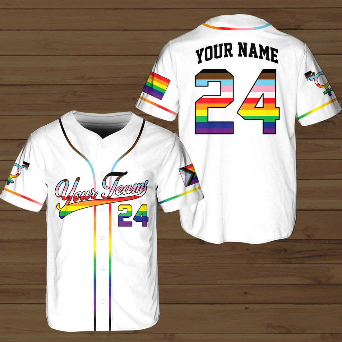 Custom LGBT Pride Baseball Jersey Shirt