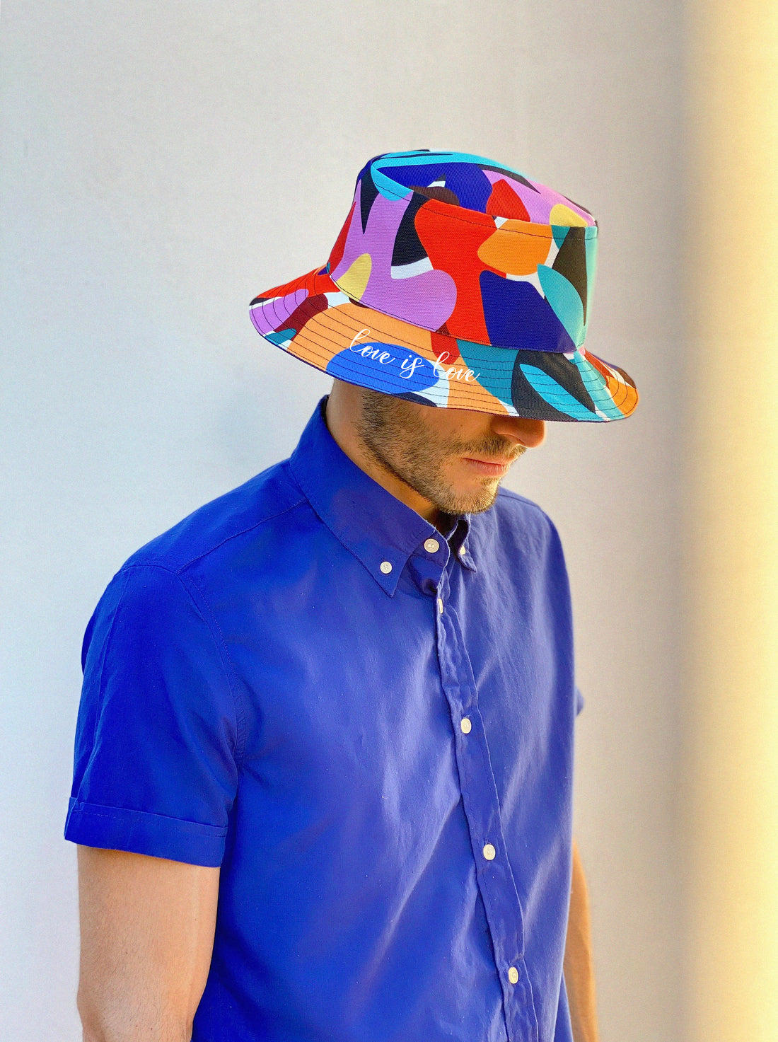 Colorful reversible bob - Unique design, handmade. Unisex hat. Handmade colorful reversible bucket hat. Summer, water-repellent hat