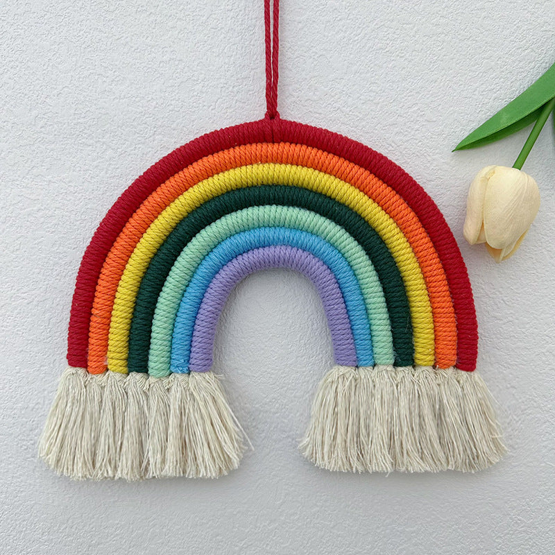 LGBT rainbow handmade cotton rope woven hanging decoration wall decoration home pendant