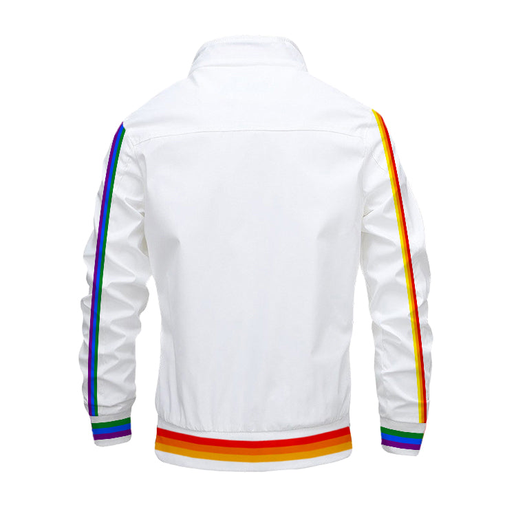 Rainbow Striped Flight Jacket