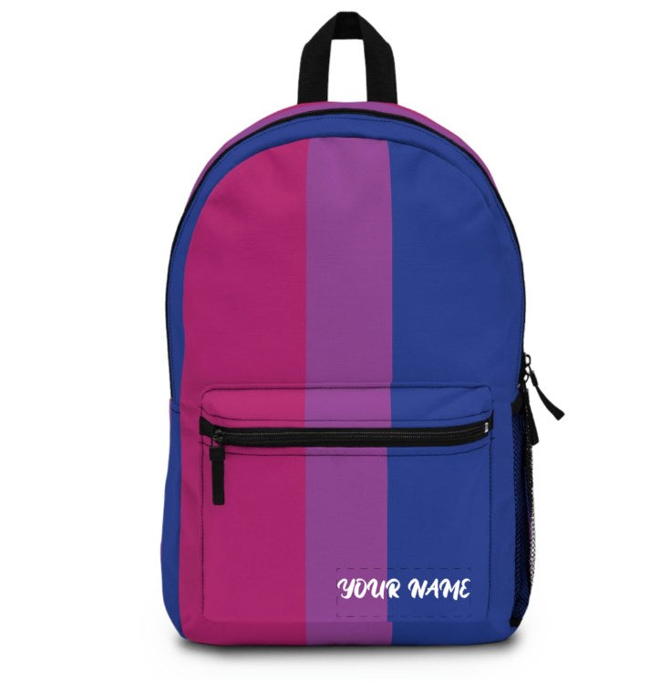 Bisexual backpack; Bi flag traveling bag; Bi pride laptop bag; LGBTQ pride parade travel bag; Bisexual gift for him or her