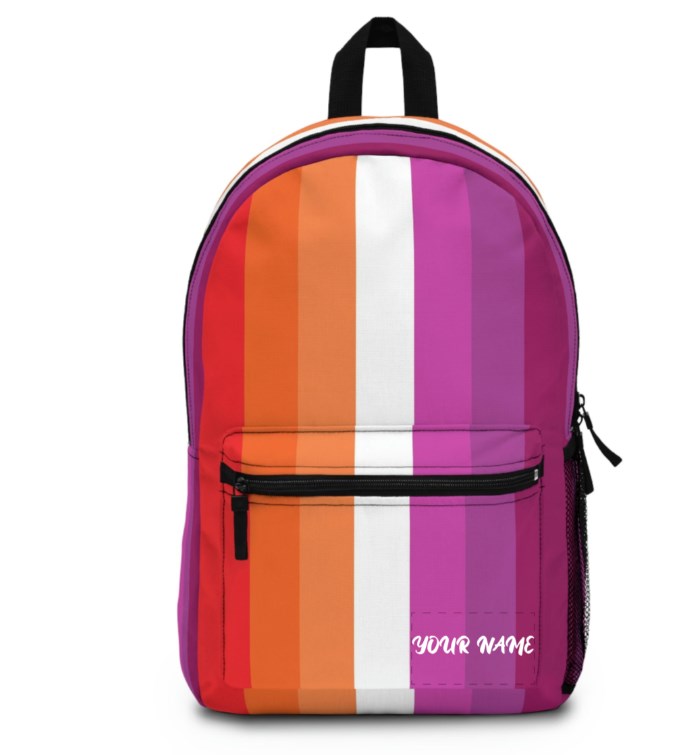 Lesbian backpack; Lesbian flag traveling bag; WLW pride laptop bag; LGBTQ pride parade travel bag; Gift for lesbian daughter friend sister