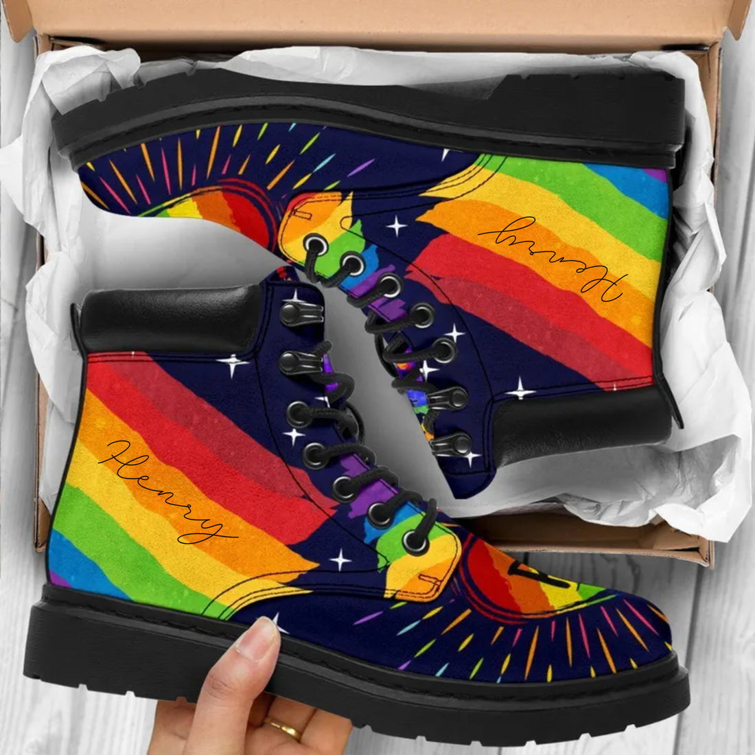 Pride Love Is Love - LGBT Boots Custom Shoes Gift Idea