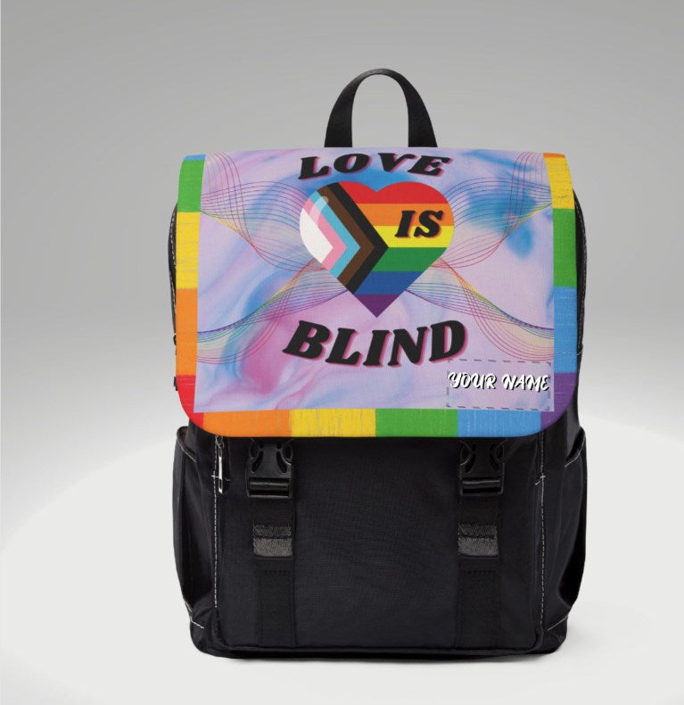 Unisex Pride "Love is Blind Shoulder Backpack