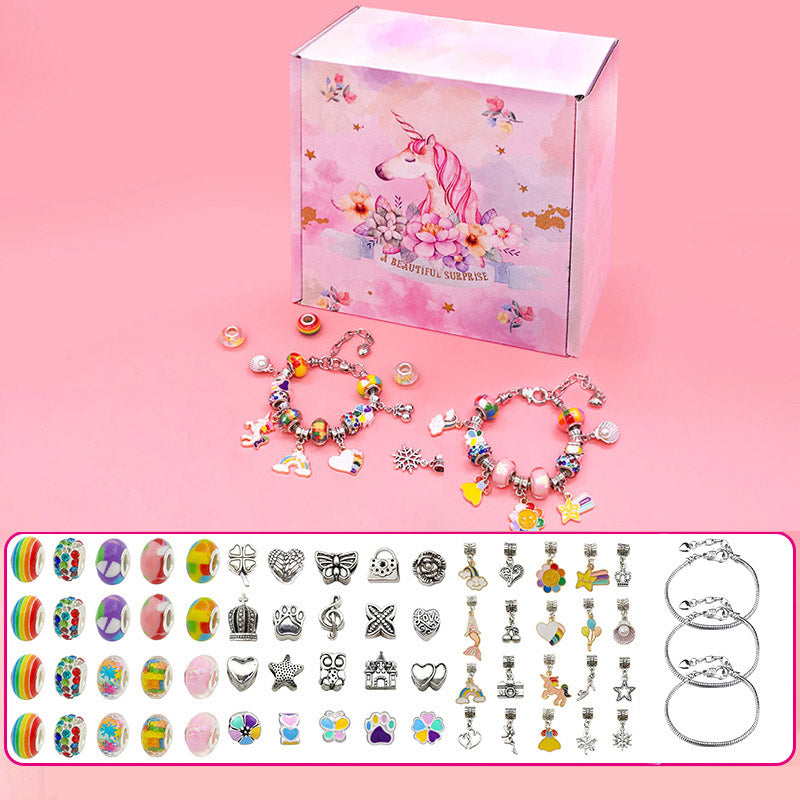 Diy Unicorn jewelry bracelet set hot selling dazzling rainbow crystal beaded bracelet