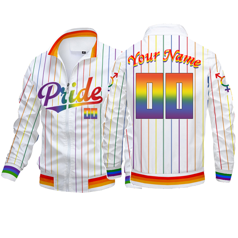 Custom Pride Striped Flight Jacket