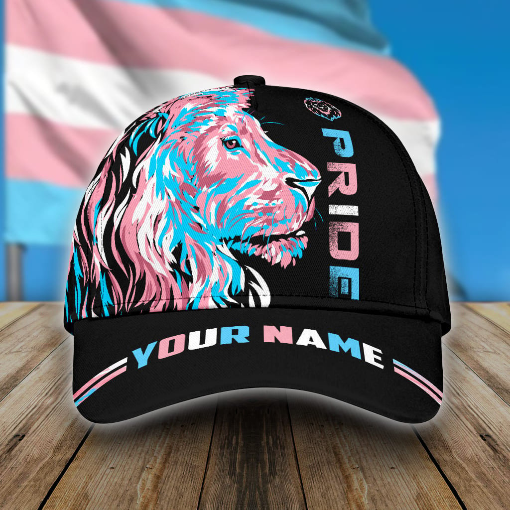 PERSONALIZED LGBT LION PRIDE TRANSGENDER BLACK 3D CLASSIC CAP