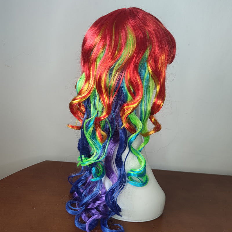 LGBT unicorn colorful wig Colorful wave wig Colorful horse anime wig