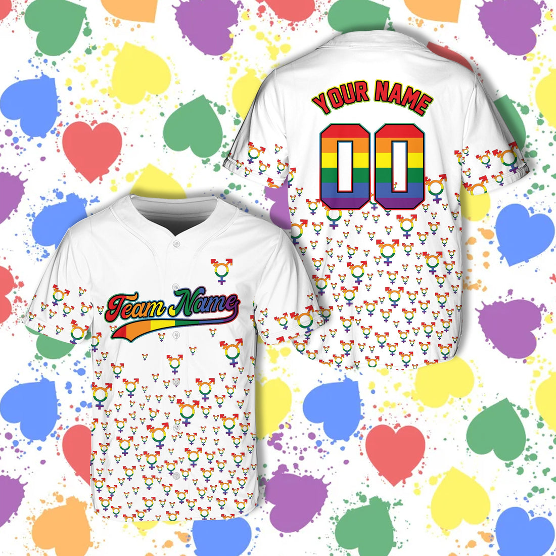 Custom LGBTQ Pride Baseball Jersey