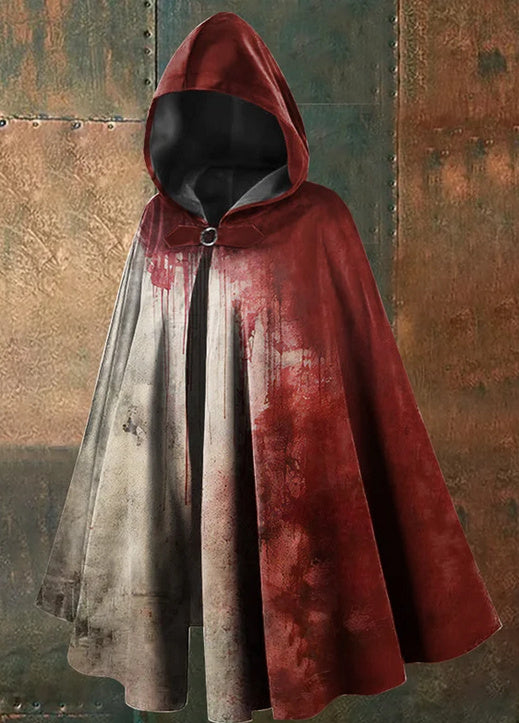 Halloween blood dyed hooded cape