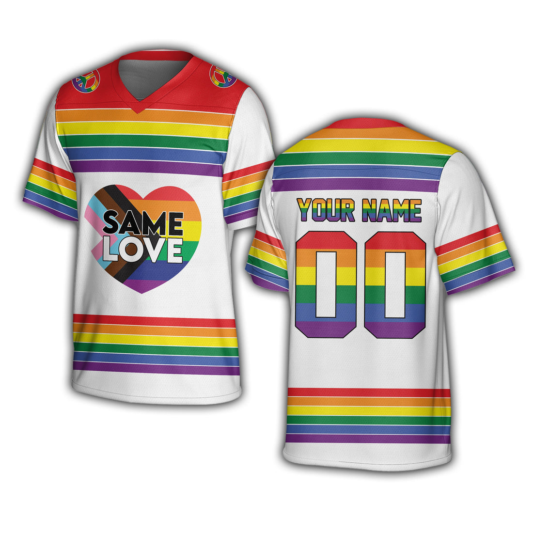 Custom Rainbow Football Jersey LGBTQ Shirt