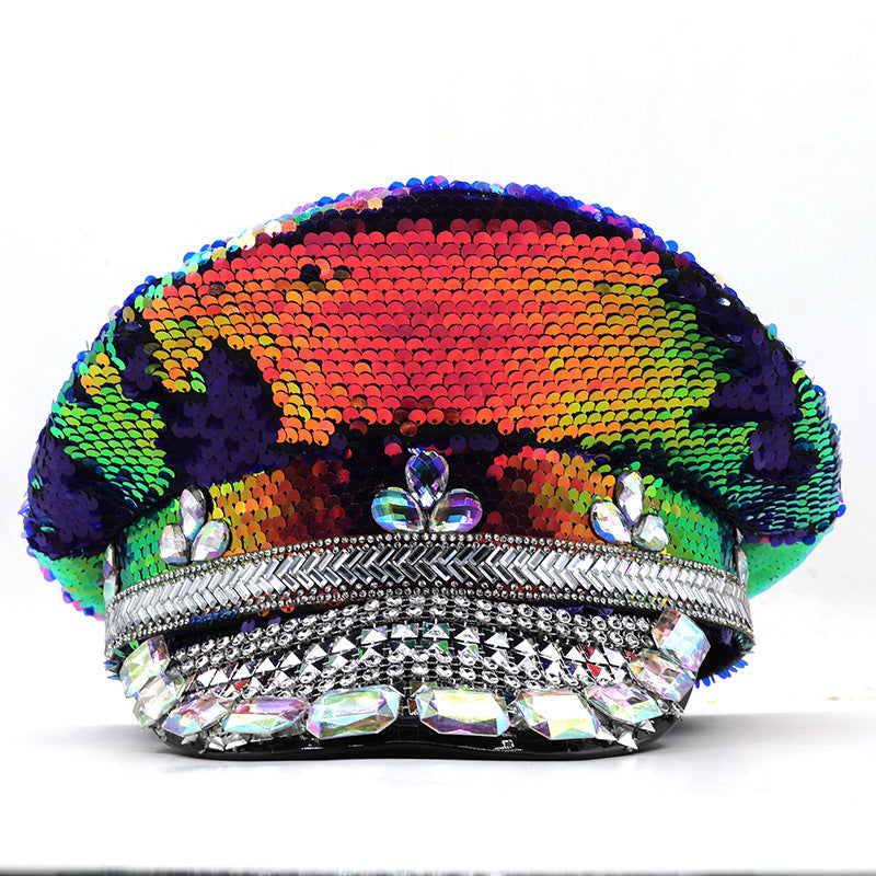 LGBTQ+ Colorful Sequins Decorated Wedding Navy Hats