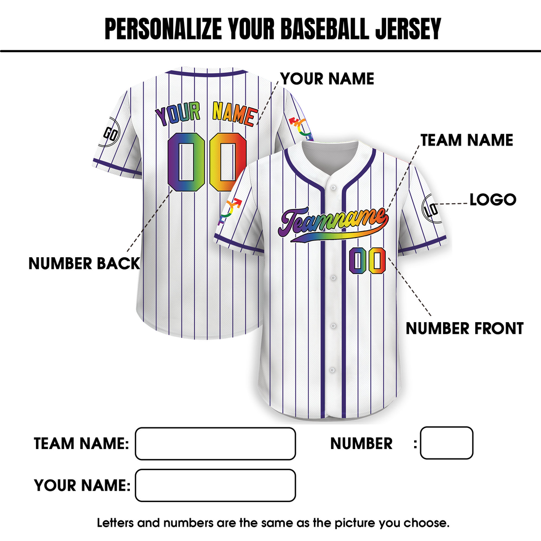 Personalized LGBT Team Baseball Jersey