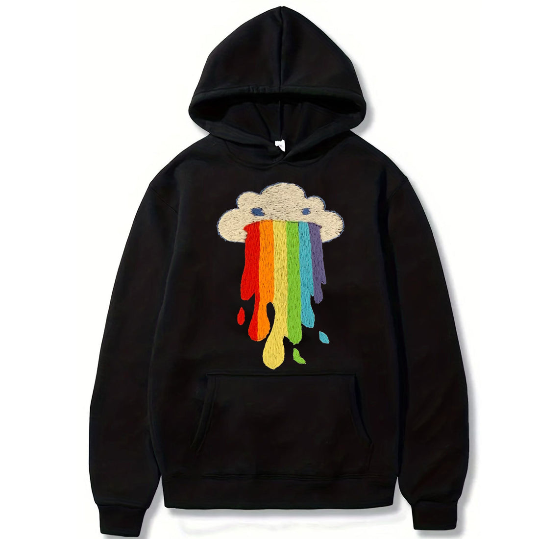 Proud Rainbow-Embroidered Hoodie