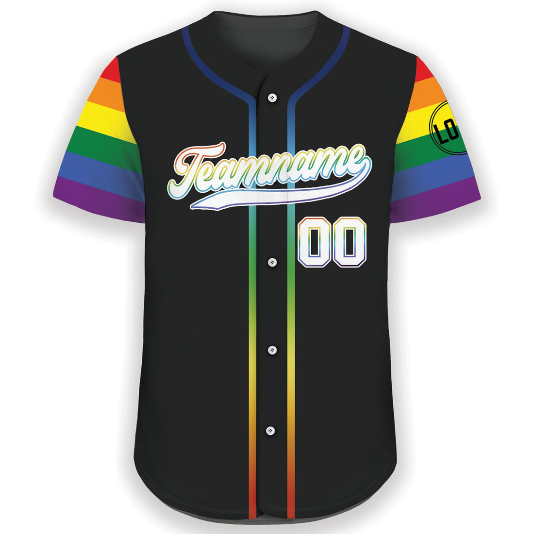 Custom Rainbow LGBTQ Pride Baseball Jersey