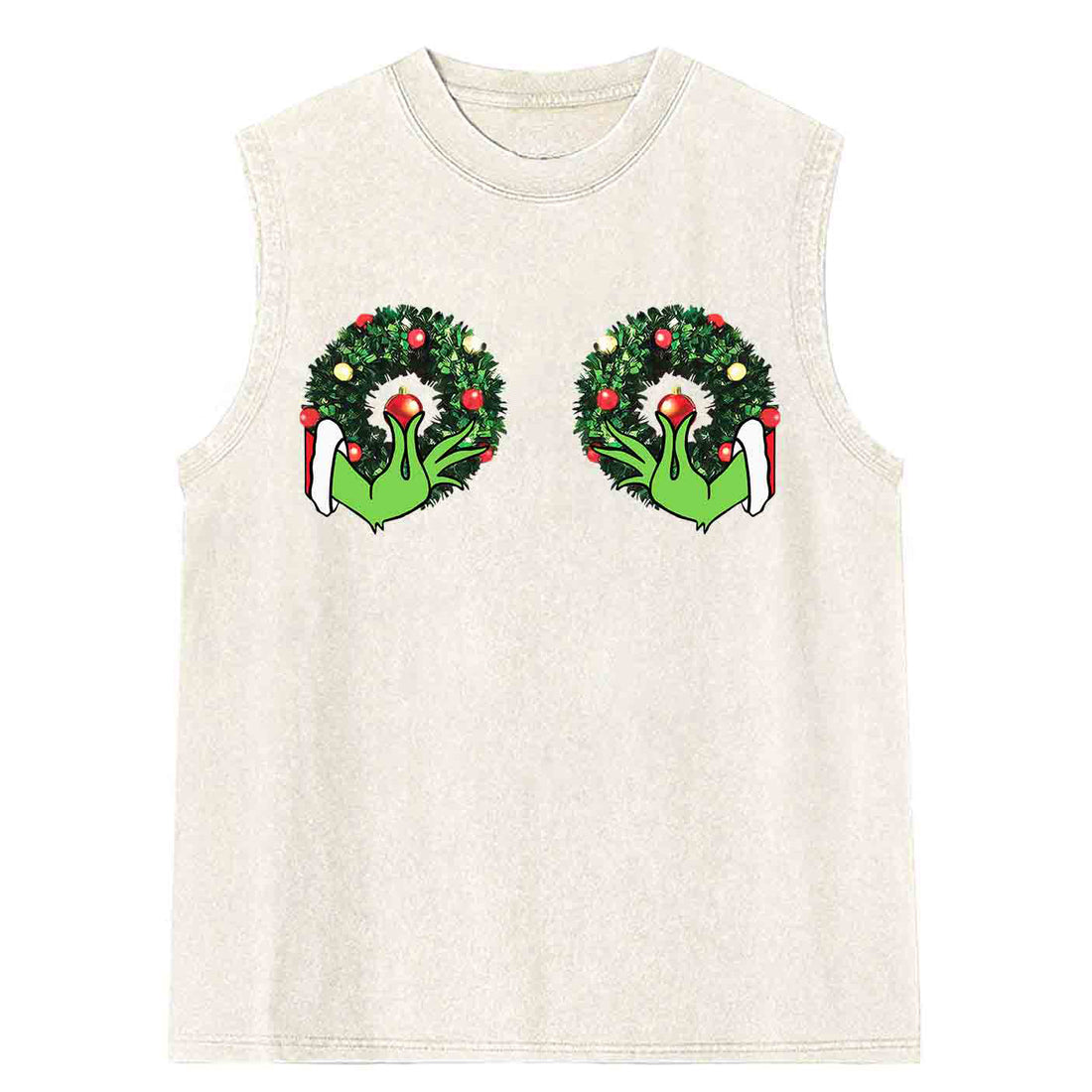 Christmas Wreath Y2K Washed Tank