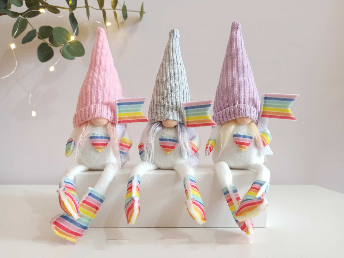 Rainbow Pride Flag Gnome, Rainbow Gnome, LGBTQ Flag Gnome, Summer Home Gnome, Bow Tie Gnome, Pride Month Gnome