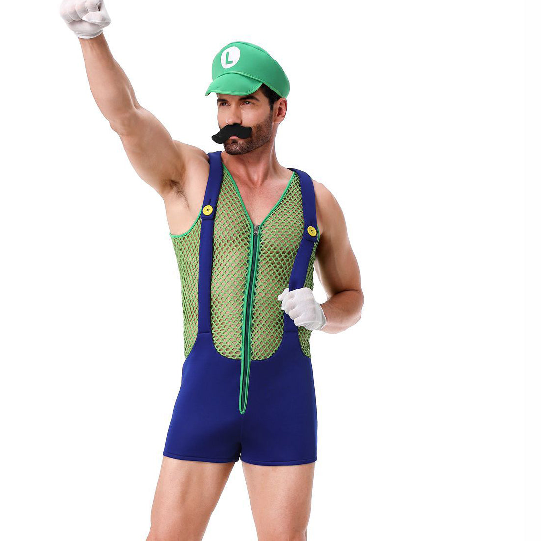 Halloween Super Mario one-piece see-through costume