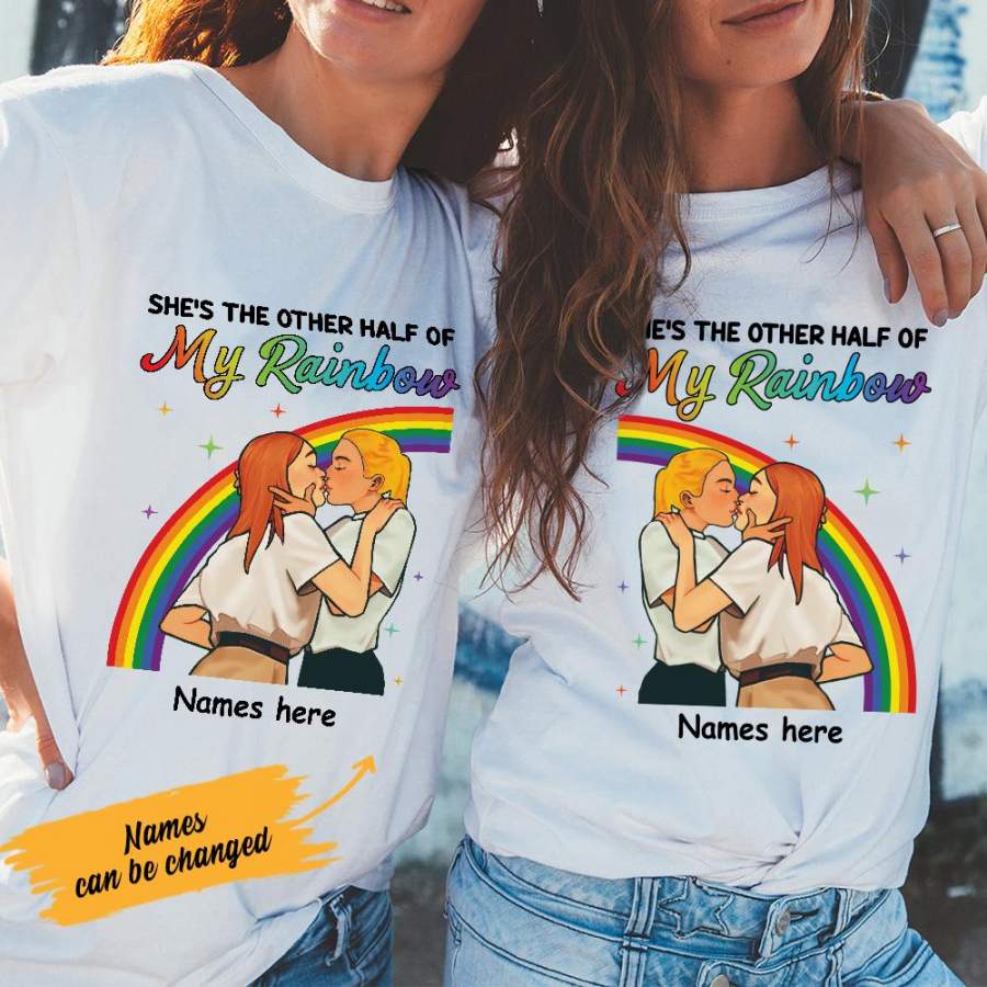 Personalized My Other Half LGBT Lesbian Couple T Shirt