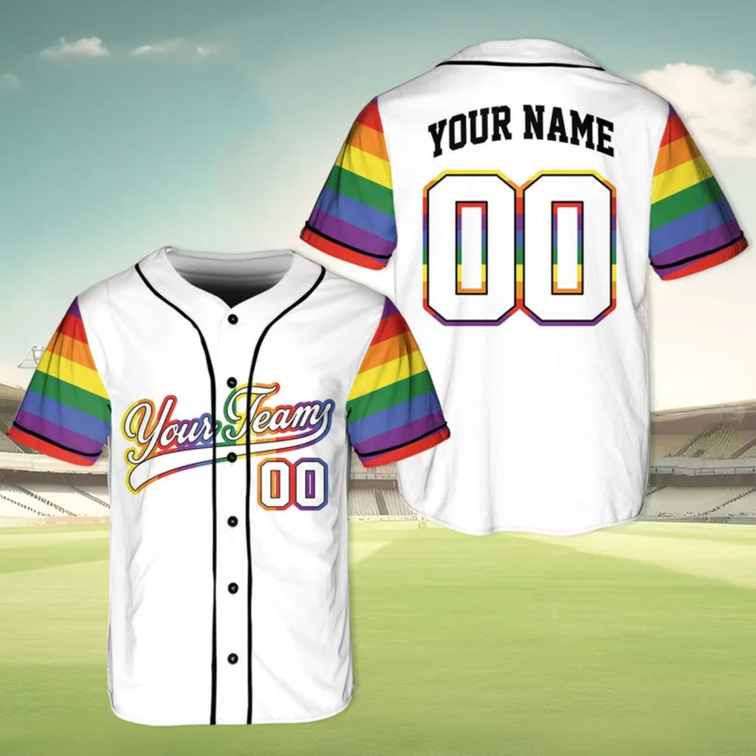 Custom Rainbow Jersey For LGBT Community