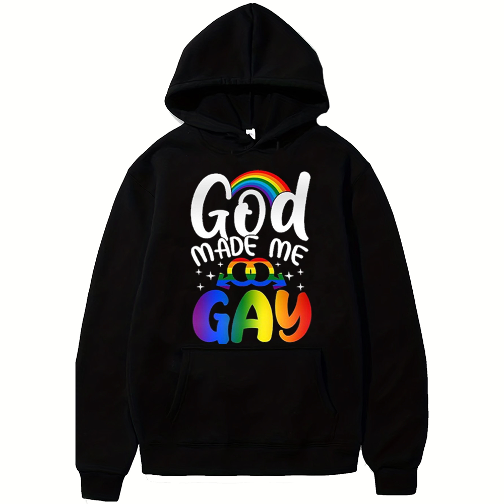 god made me gay Printed hoodie