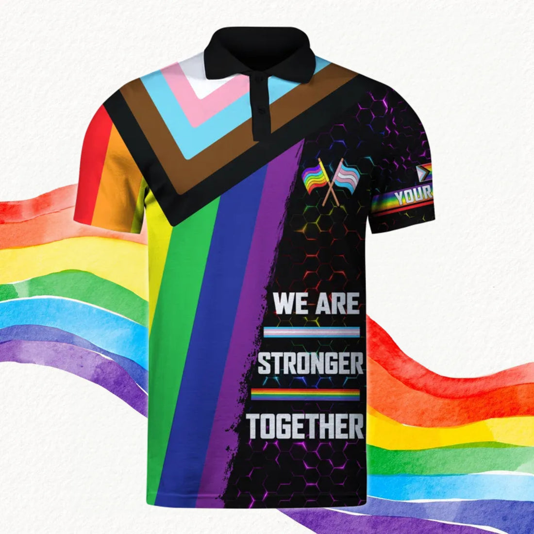 Tmarc Tee Personalized LGBT Flag We Are Stronger Together PRIDE LGBTQ Unisex Shirt