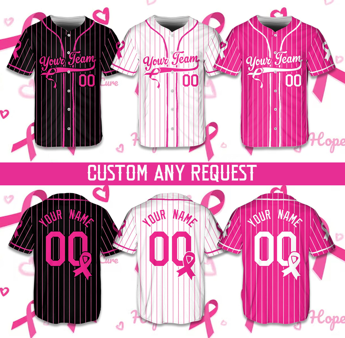 Custom Breast Cancer Awareness Baseball Jersey