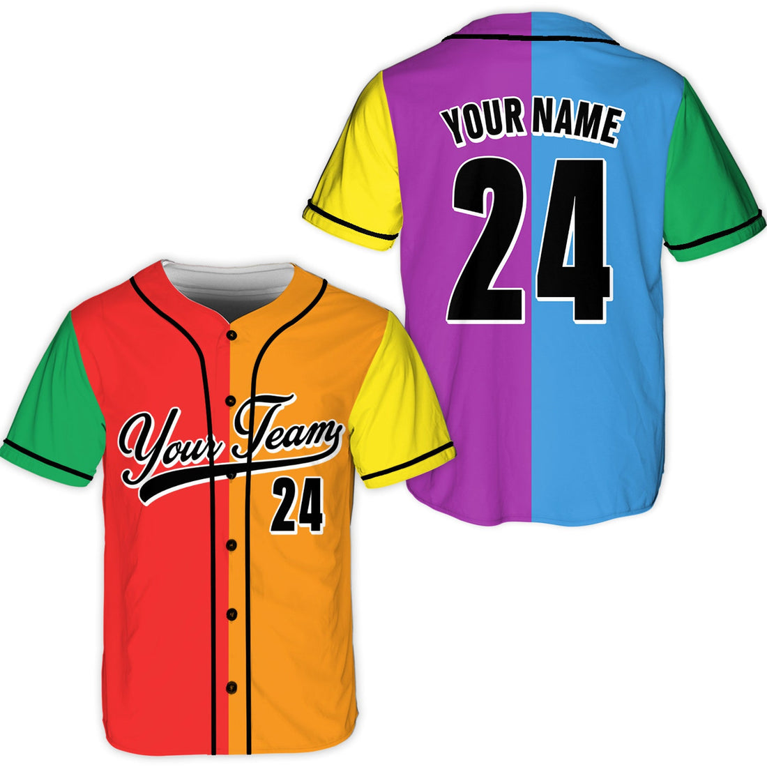 Custom LGBT Pride Baseball Jersey