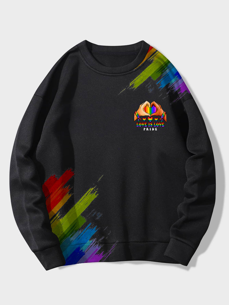 Customized Love Is Love Pride Crew-Neck Sweatshirt