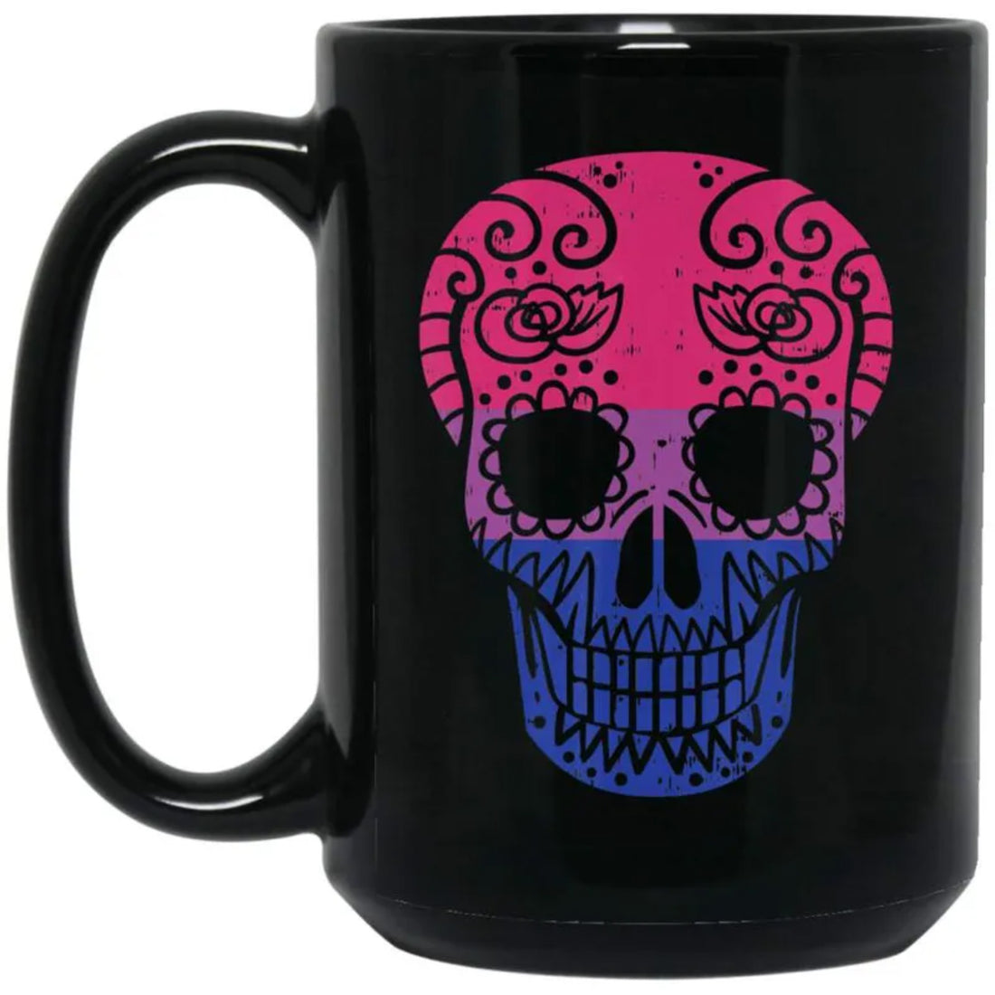 Sugar Skull Lgbt Bisexual Pride Calavera Gay Halloween Gift Coffee Mug