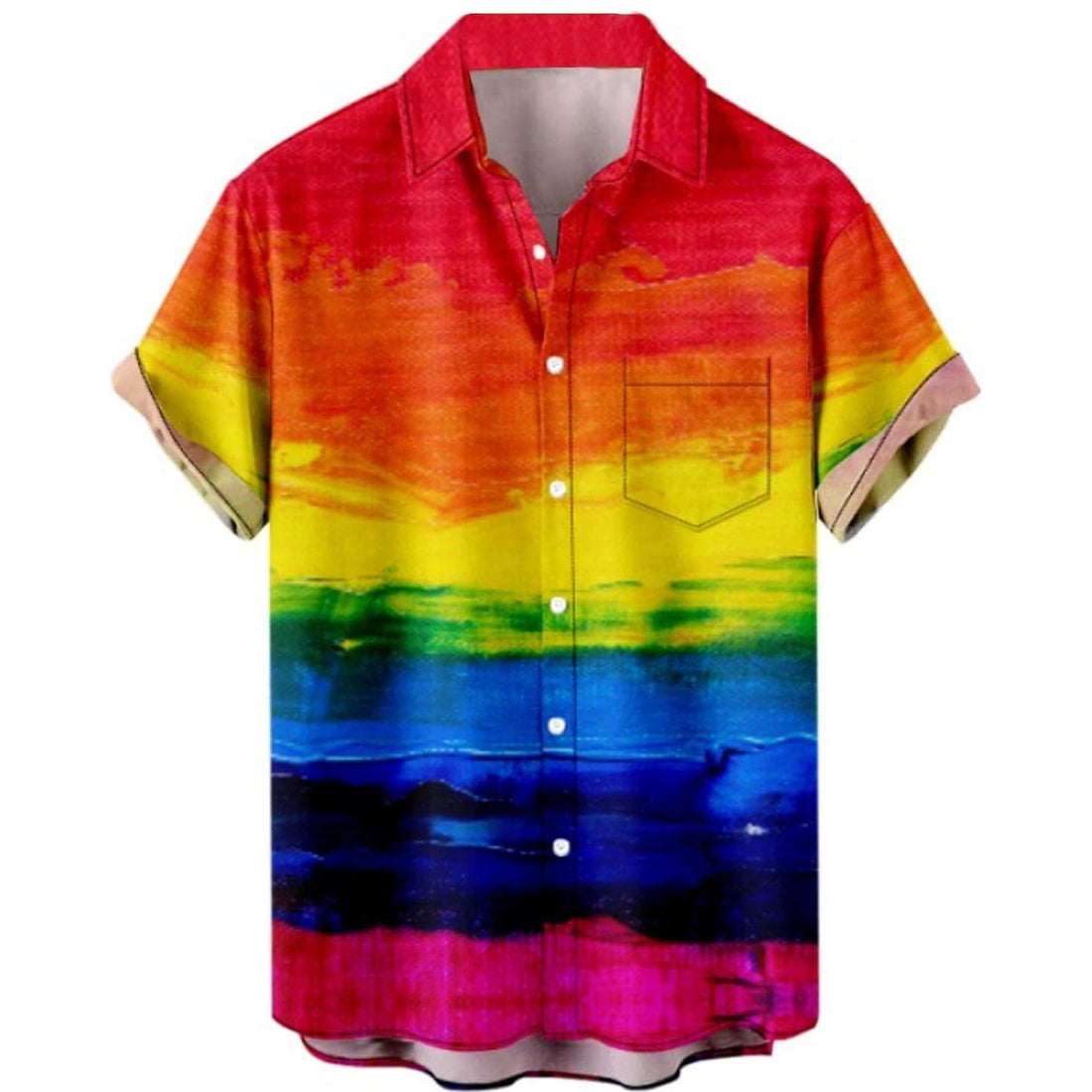 Men's LGBT Button Down Shirt Gay Pride Shirts Rainbow Flag LGBTQ Ally Gift