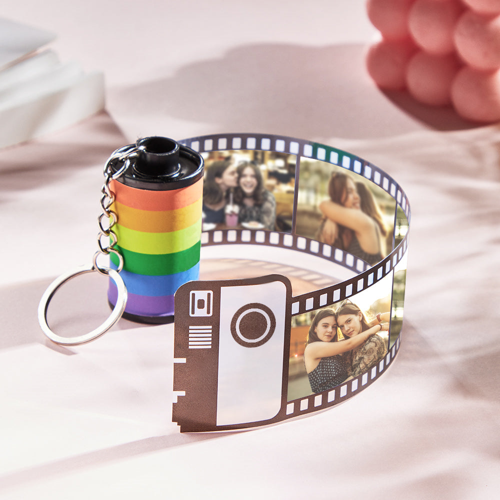 Love Is Love Rainbow Film Roll Rainbow Film Roll Keychain - LGBT Support gift for wife, husband, girlfriend, boyfriend - Personalized Keychain