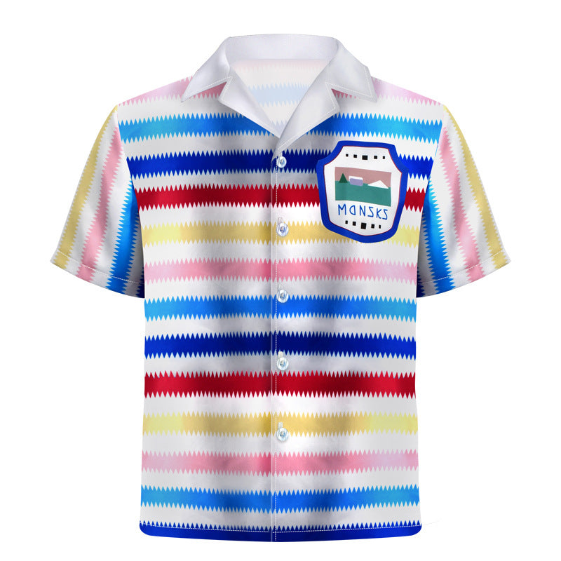 Rainbow striped printed shirt