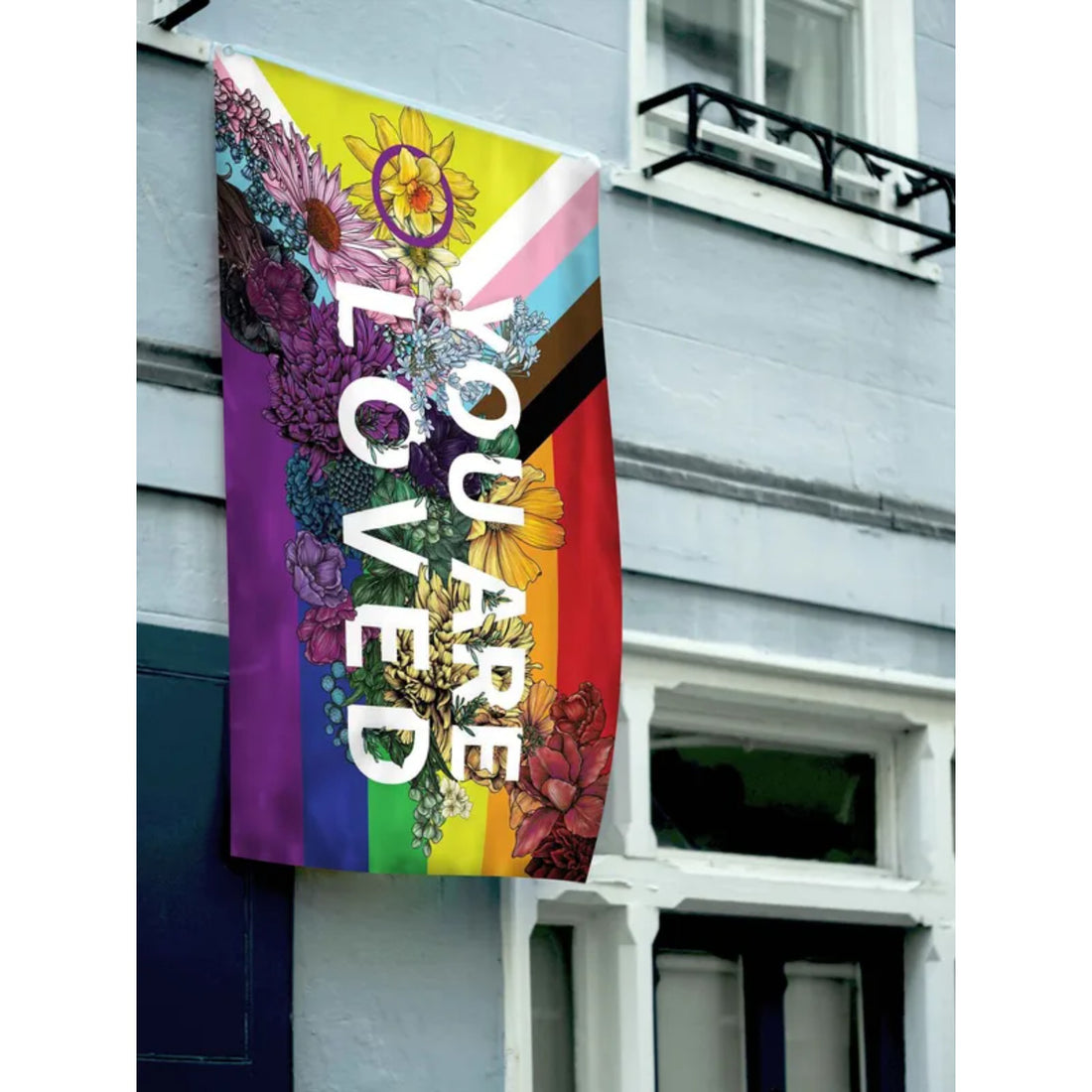 XL " You Are Loved" Flag | Floral Pride Flag | LGBTQ Pride Flag | Gay Pride Flag | Gay Pride Cape | Gay Flag | Rainbow Flag | XL Pride