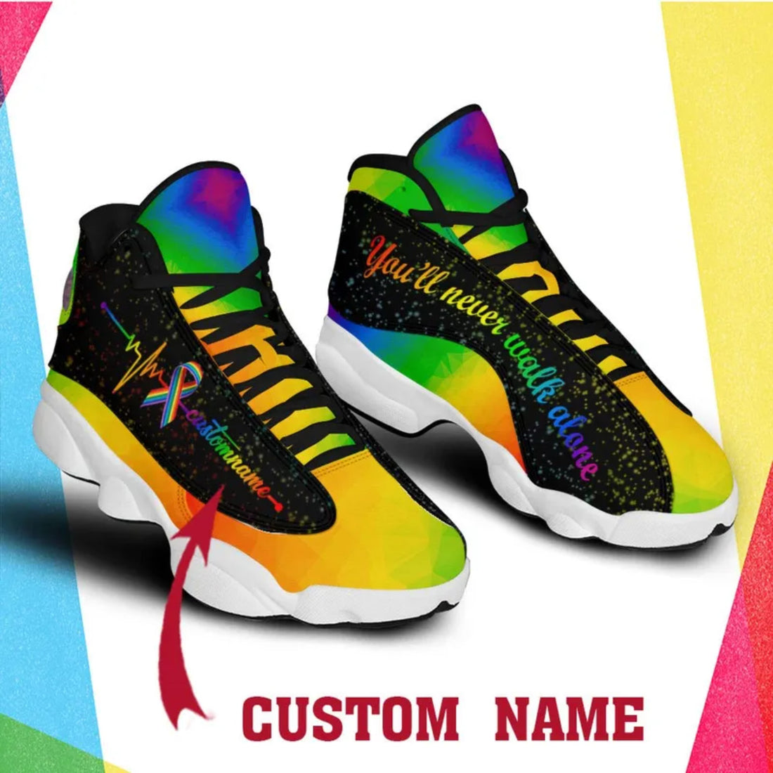 Custom name LGBT You will never walk shoes alone