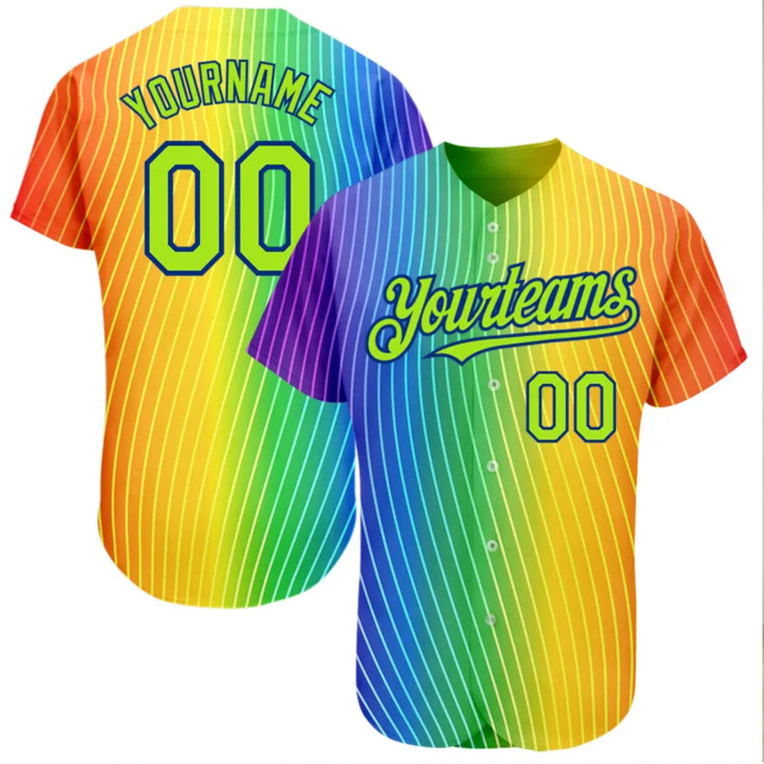 Custom Rainbow For Pride Authentic Baseball Jersey