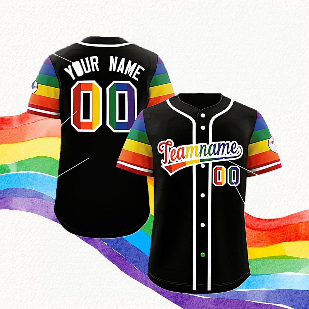 Custom LGBTQ Team Name And Number Baseball Jersey