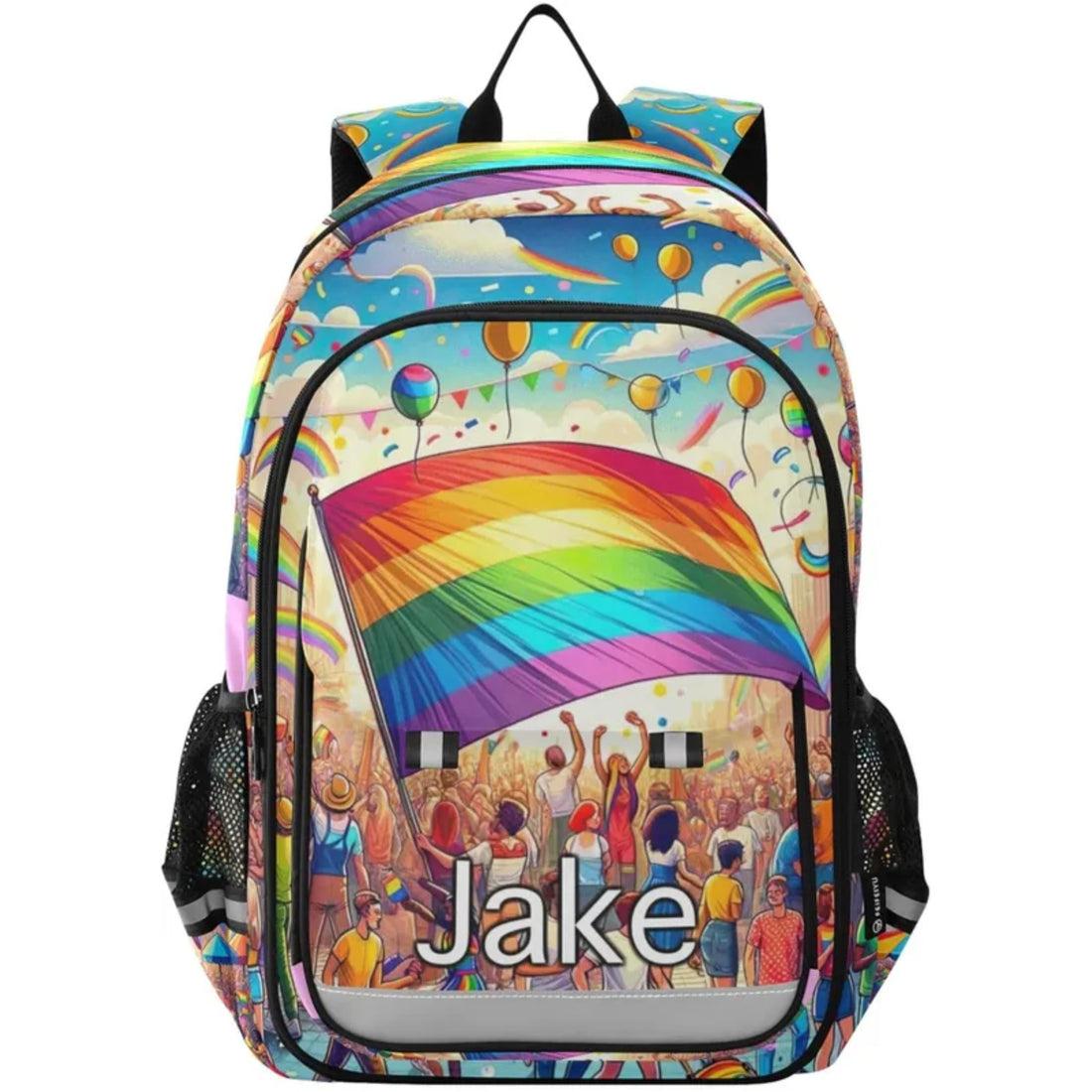 LGBT Pride Day Monogram Backpack, Custom Name Backpack with Lots of Pockets, Durable Breathable Back