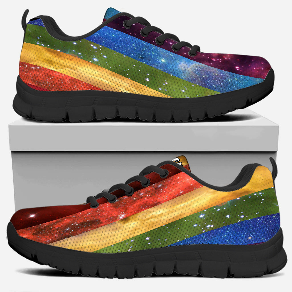 Pride Rainbow Galaxy - Personalized LGBT Support Sneakers