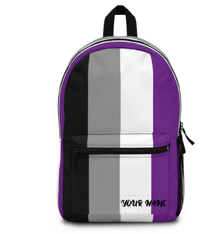 Asexual backpack; Ace flag traveling bag; Ace pride laptop bag; LGBTQ pride parade travel bag; Asexual pride parade merch